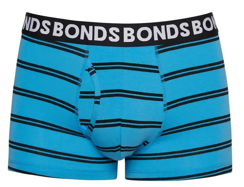 Bonds Men's Everyday Trunks 3-Pack - Blue Stripe/Black/Teal