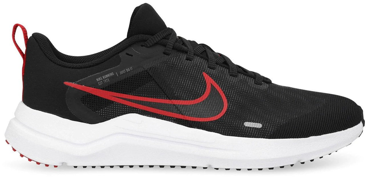 Nike Men's Downshifter 12 Running Shoes - Black/White/Dark Smoke Grey/Red