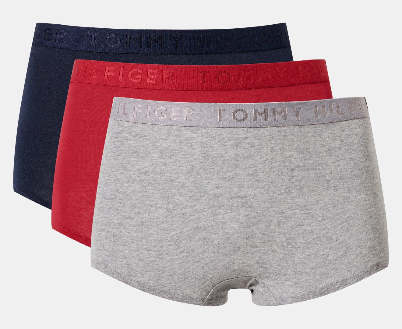 Tommy Hilfiger Women's Cotton Boyshorts 3-Pack - Red/Grey/Navy