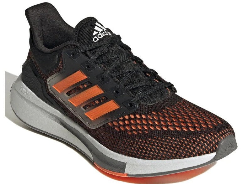 Adidas Men's EQ21 Run Running Shoes - Core Black/Solar Orange/Iron Metallic