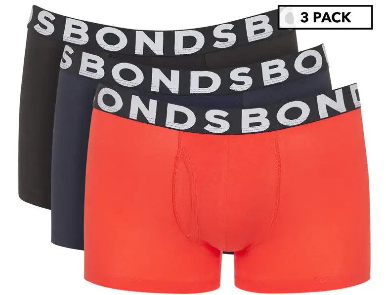 Bonds Men's Everyday Trunks 3-Pack - Blue/Red/Black