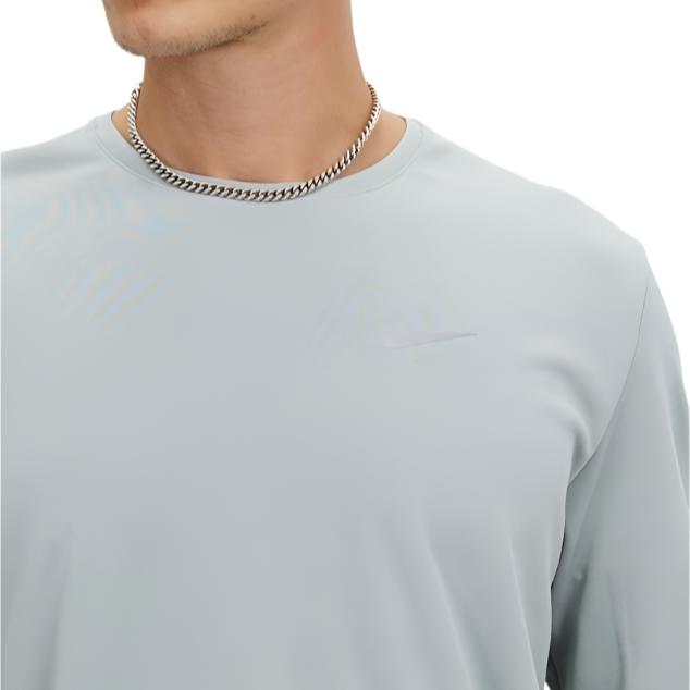 Nike Mens Dri-FIT UV Miler Long Sleeve Running Top Tee - Grey Fog