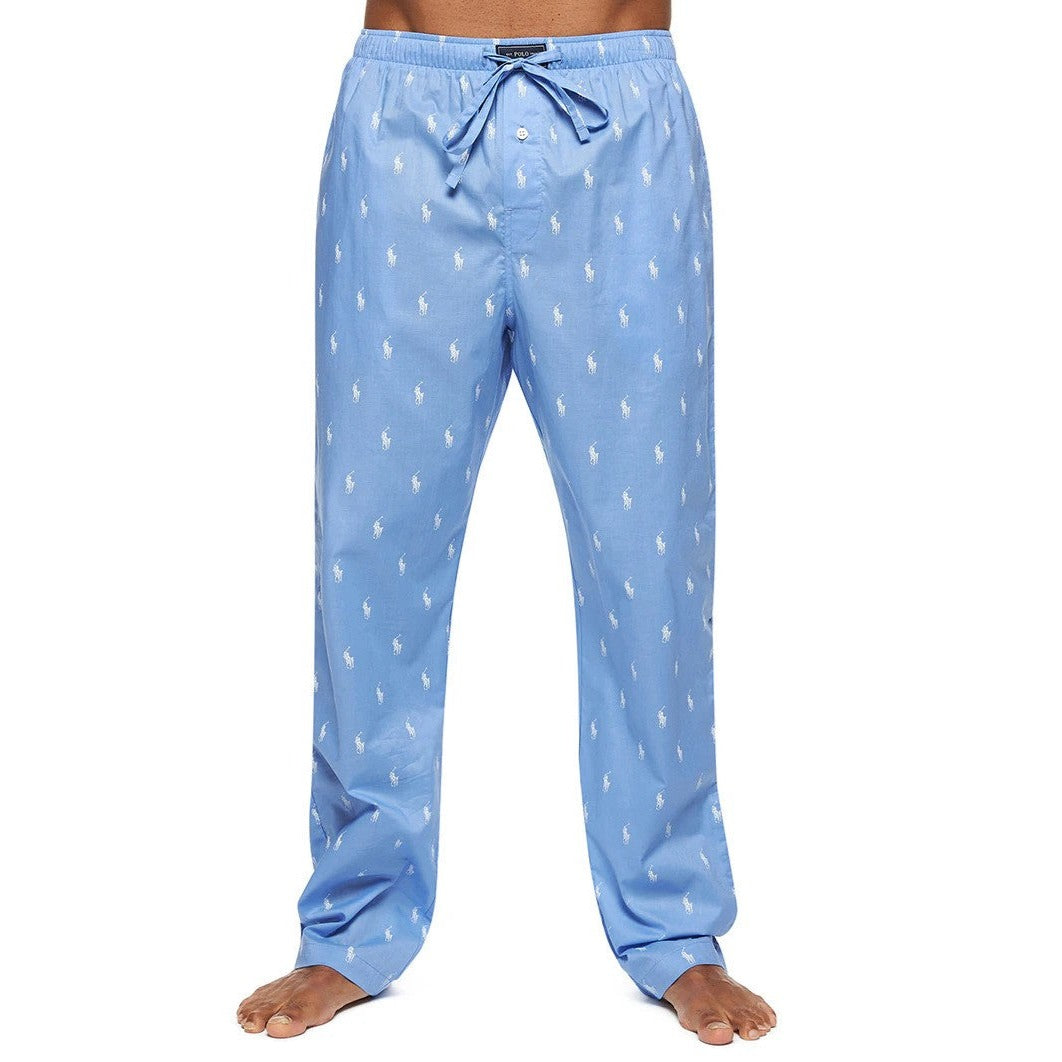 Polo Ralph Lauren Mens Pyjama Pants - Beach Blue/White