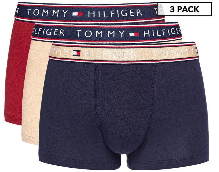 Tommy Hilfiger Men's Cotton Stretch Trunk 3-Pack - Currant/Multi