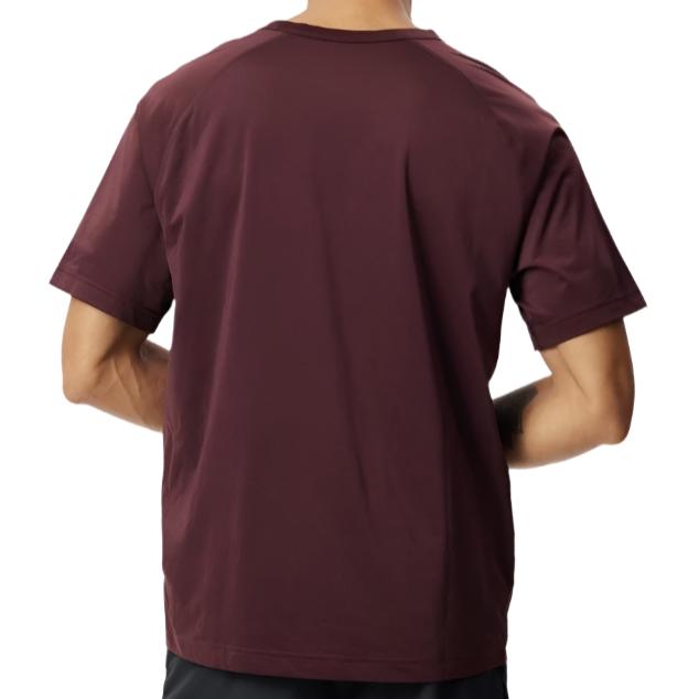 Nike Mens Dri-FIT Short-Sleeve Fitness Top Tee - Burgundy Crush/Black