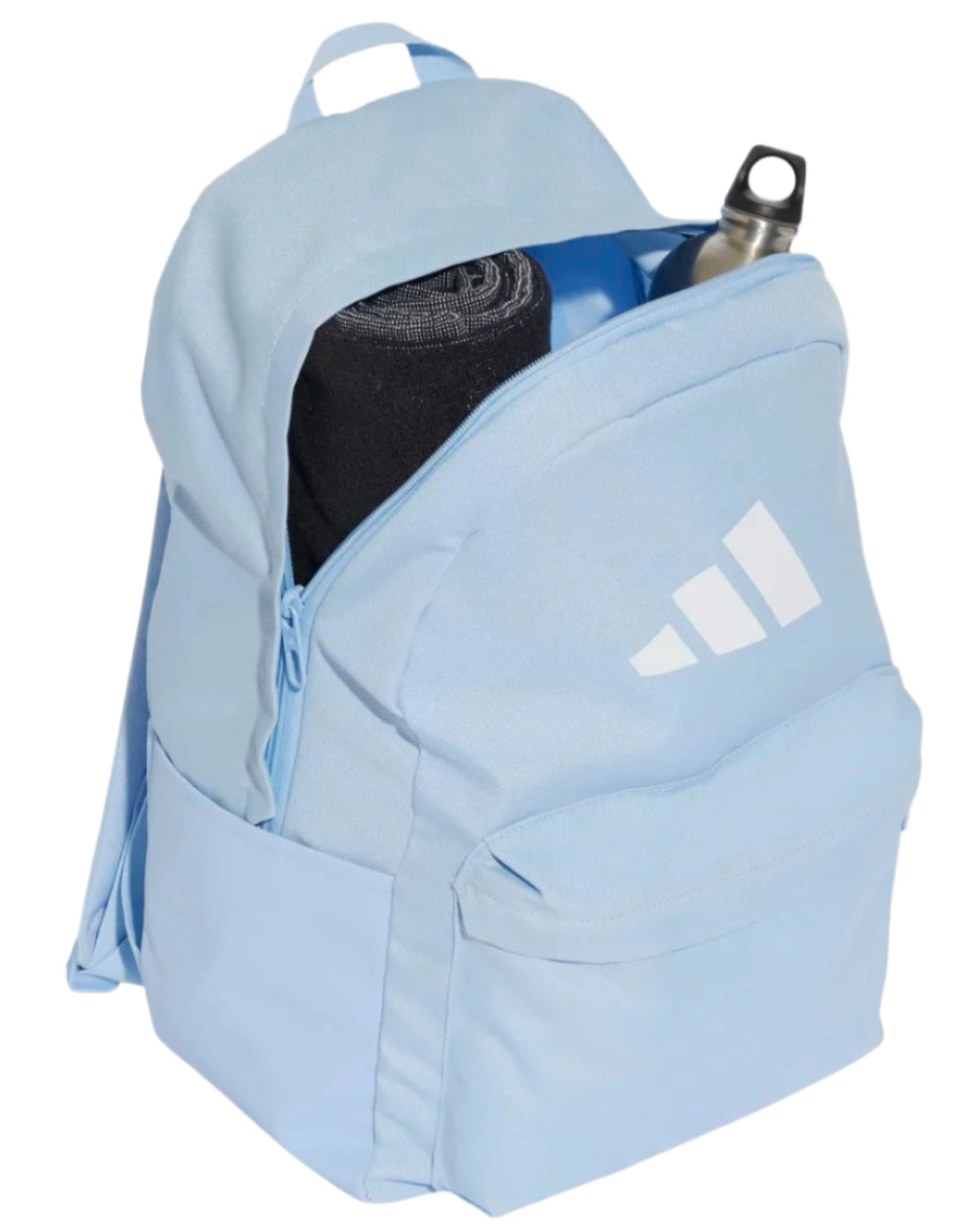 Adidas Classic 3 Bar Logo Backpack - Glow Blue/ White