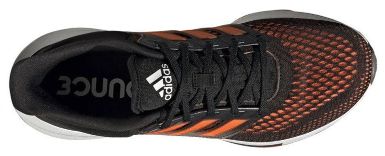 Adidas Men's EQ21 Run Running Shoes - Core Black/Solar Orange/Iron Metallic