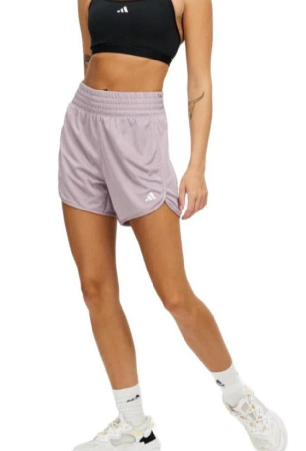 Adidas Women Pacer Essentials Knit High-Rise Shorts - Preloved Fig