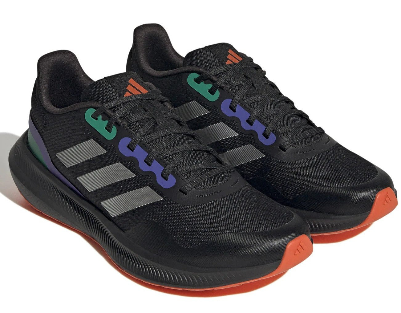 Adidas Men's Runfalcon 3.0 TR Running Shoes - Core Black/Silver Metallic/Purple Rush