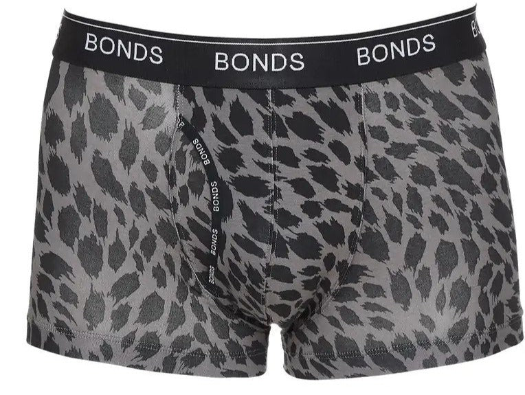 Bonds Men's Guyfront Trunks 3-Pack - Black/Charcoal/Leopard