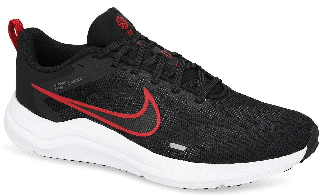 Nike Men's Downshifter 12 Running Shoes - Black/White/Dark Smoke Grey/Red