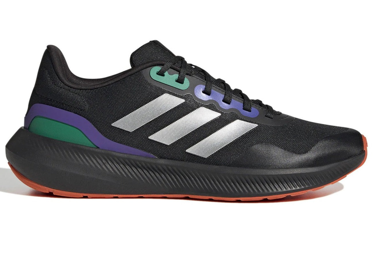 Adidas Men's Runfalcon 3.0 TR Running Shoes - Core Black/Silver Metallic/Purple Rush