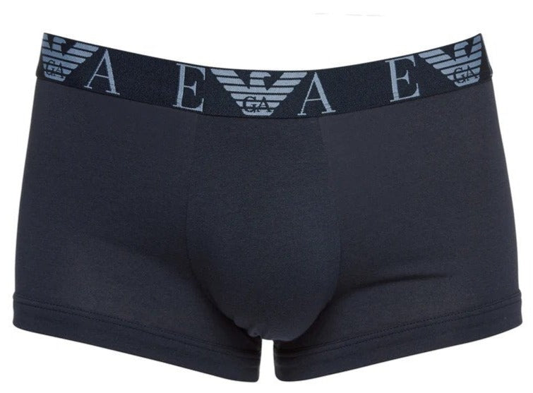 Emporio Armani Men's Bold Monogram Trunks 3-Pack - Marine/Mazarine/Infinity