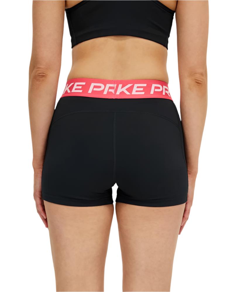 Nike Women's Pro Leak Protection: Period Mid-Rise 3" Biker Shorts - Black/ Aster Pink/White