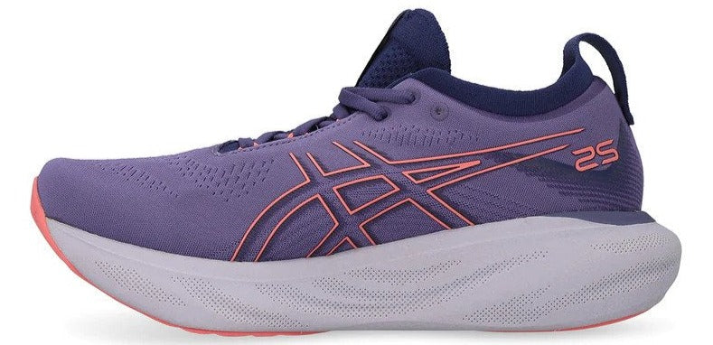 ASICS Women's GEL-Nimbus 25 Running Shoes - Dusty Purple/Papaya