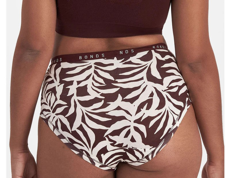 Bonds Women's Cottontails Full Briefs 3-Pack - Bordeaux/Print/Base Blush