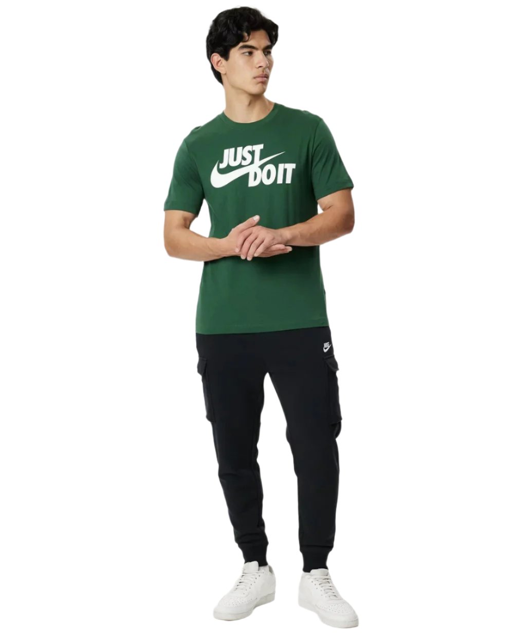 Nike Mens Sportswear Just Do It Swoosh Tee - Fir/White