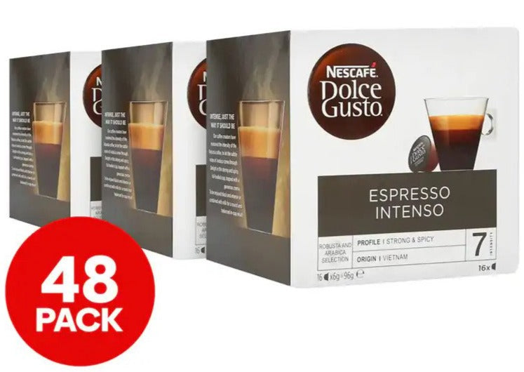 3 x 16pk Nescafé Dolce Gusto Espresso Intenso Coffee Capsules