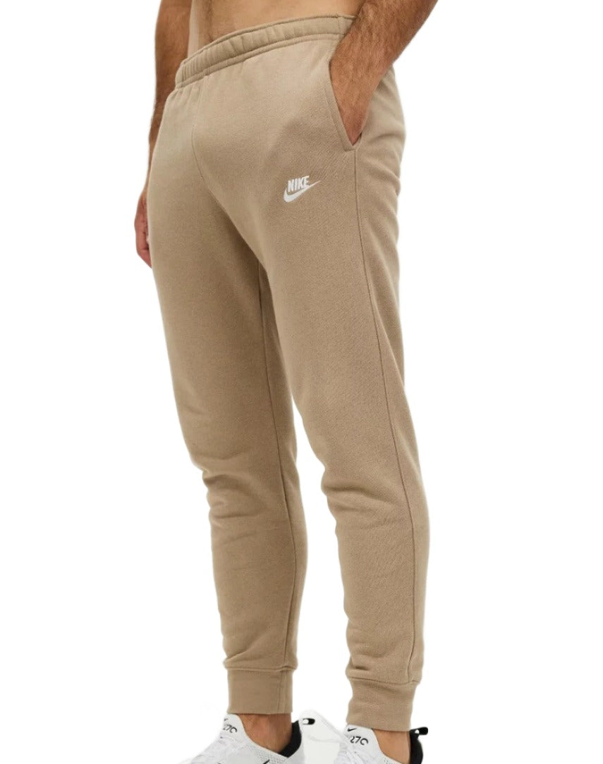 Nike Mens Sportswear Club Fleece Jogger Pants - Khaki/White