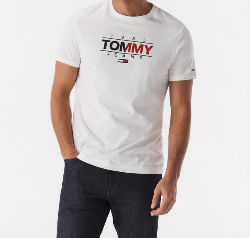 Tommy Hilfiger Men's Essential Graphic Tee / T-Shirt / Tshirt - Fresh White