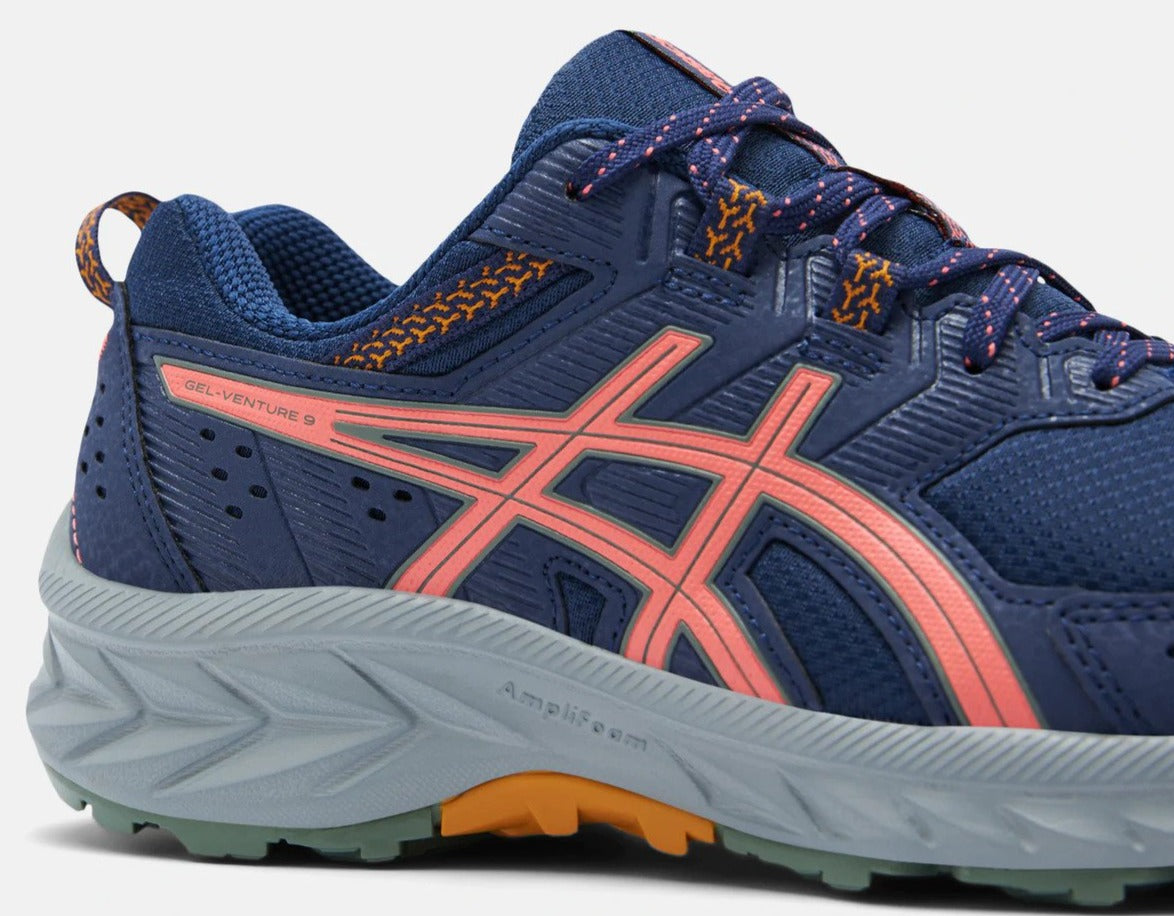 ASICS Women's GEL-Venture 9 Trail Running Shoes - Indigo Blue/Papaya