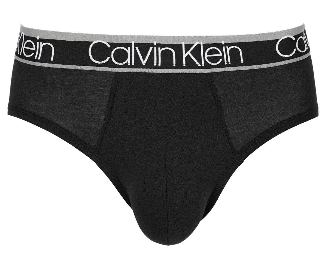 Calvin Klein Mens Variety Stretch Waistband Cotton Hip Briefs 3-Pack - Black