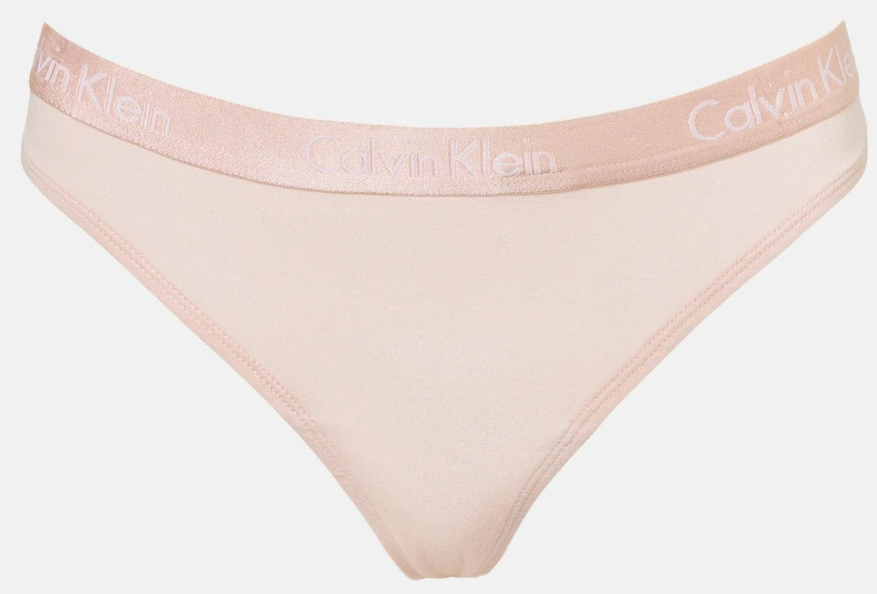 Calvin Klein Women's Motive Cotton Thong 3-Pack - Black/Grey Heather/Nymph's Thigh