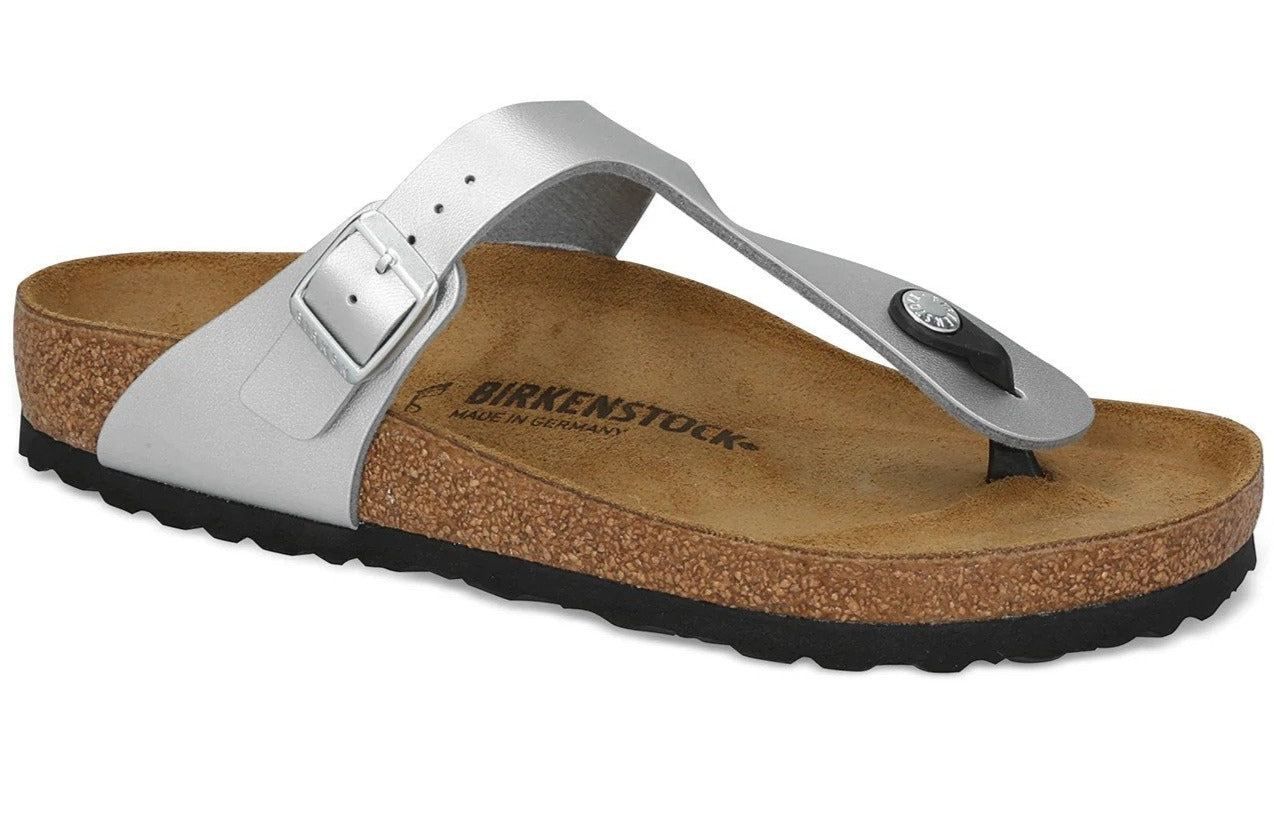 Birkenstock Unisex Gizeh Regular Fit Sandals - Silver