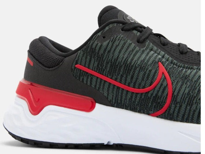 Nike Men's Renew Run 4 Running Shoes - Black/University Red/Iron Grey/White