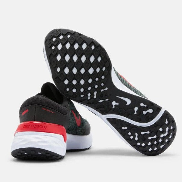 Nike Men's Renew Run 4 Running Shoes - Black/University Red/Iron Grey/White