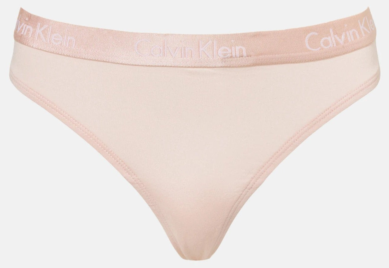 Calvin Klein Women's Motive Cotton Thong 3-Pack - Tawny Port/Charcoal Heather/Nymph's Thigh