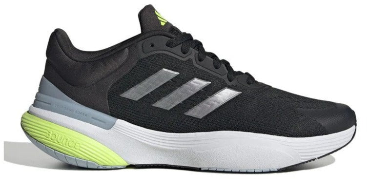 Adidas Men's Response Super 3.0 Running Shoes - Core Black/Iron Metallic/Lucid Lemon