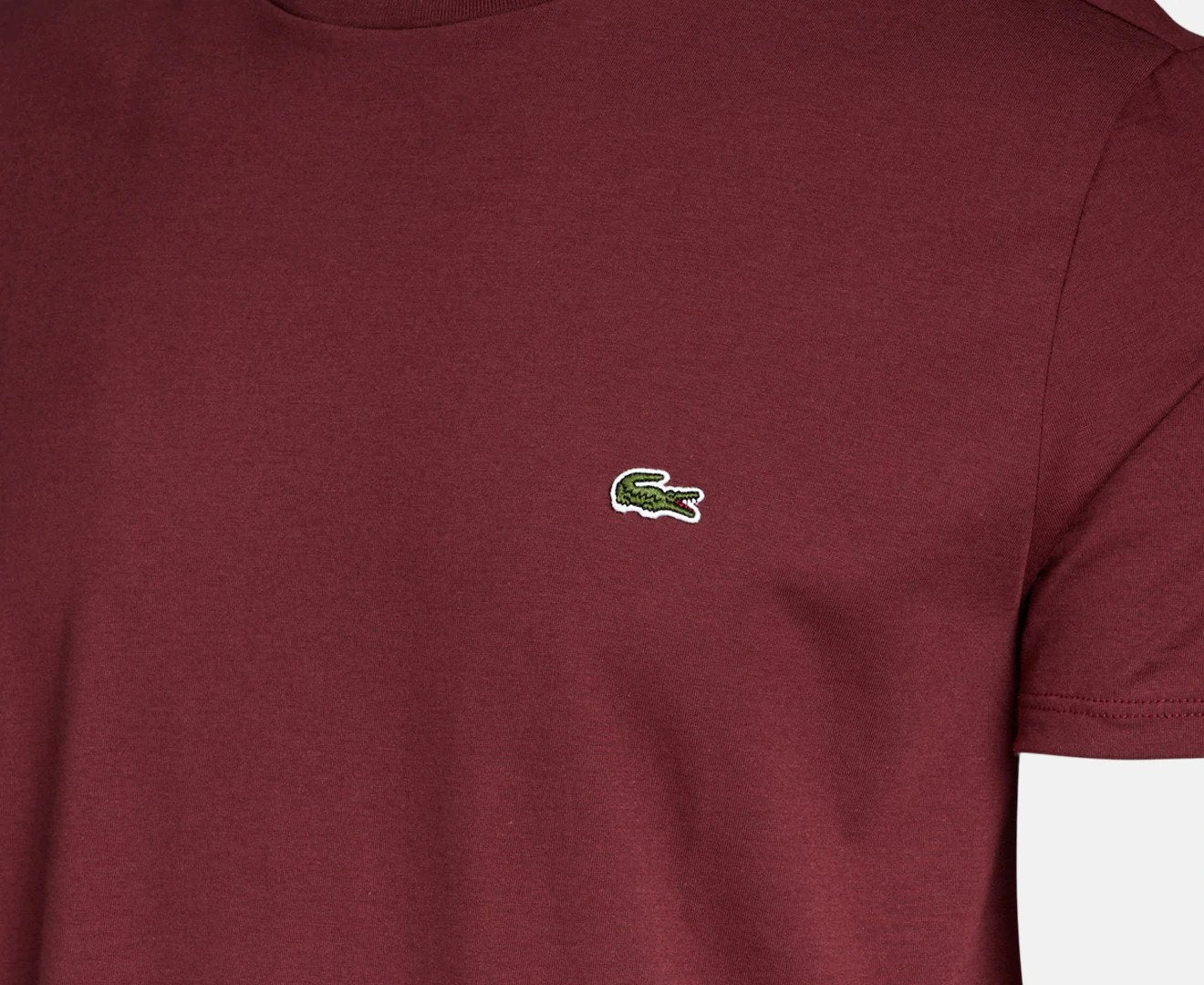 Lacoste Men's Short Sleeve Crew Neck Tee / T-Shirt / Tshirt - Cranberry