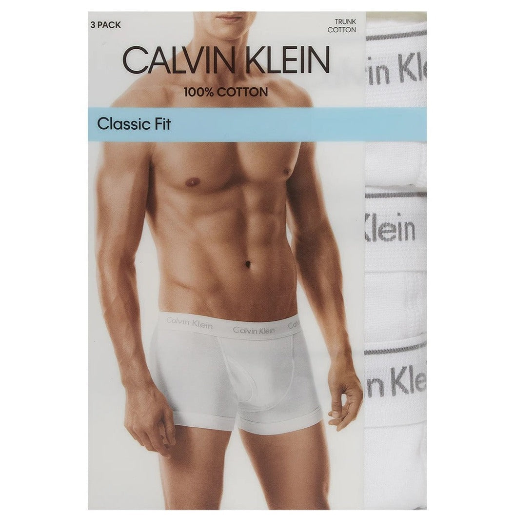 Calvin Klein Men's Cotton Trunks 3-Pack - White