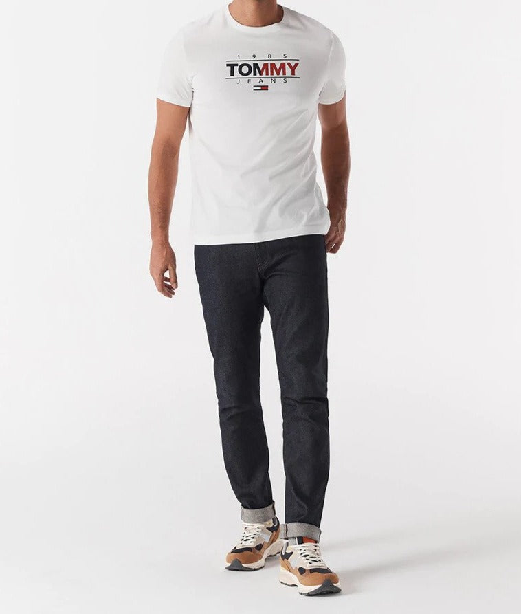 Tommy Hilfiger Men's Essential Graphic Tee / T-Shirt / Tshirt - Fresh White