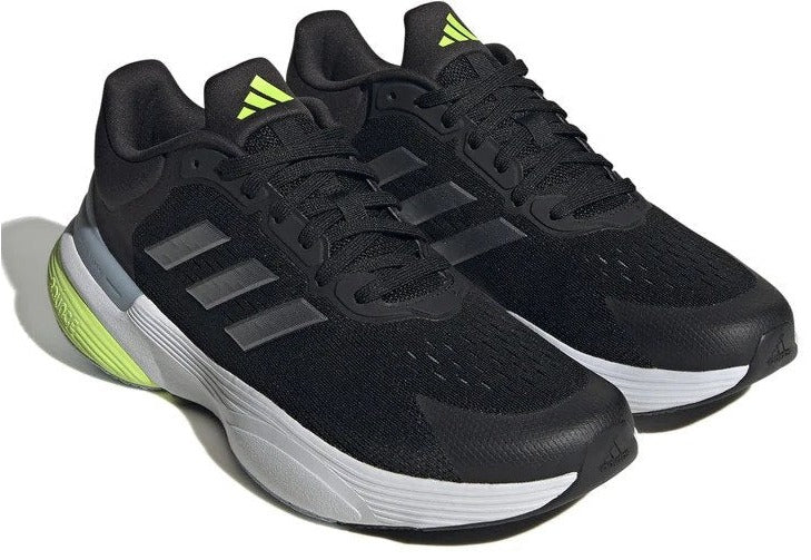 Adidas Men's Response Super 3.0 Running Shoes - Core Black/Iron Metallic/Lucid Lemon