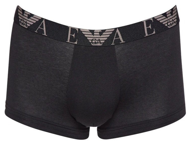 Emporio Armani Men's Bold Monogram Trunks 3-Pack - Black/Grey