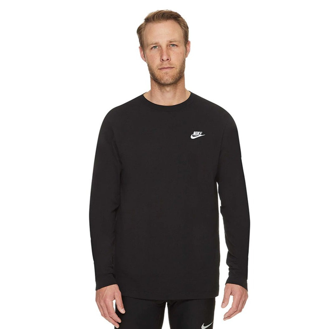 Nike Sportswear Men's Club Long Sleeve Tee / T-Shirt / Tshirt - Black