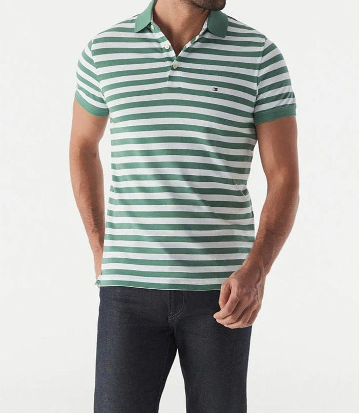 Tommy Hilfiger Men's Stripe Slim Polo Shirt - English Garden