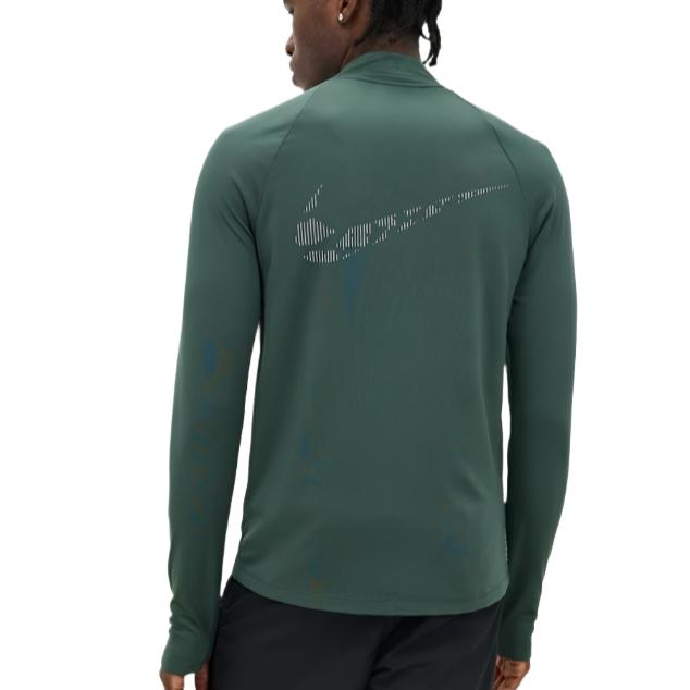 Nike Mens Run Division Dri-FIT 1/2-Zip Mid-Layer Running Top Tee - Vintage Green/Dark Stucco