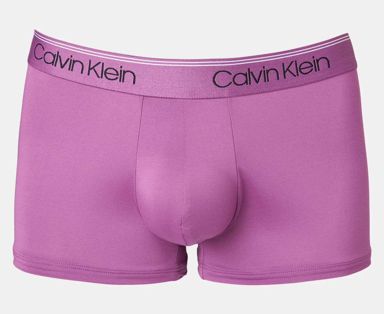 Calvin Klein Men's Microfibre Stretch Low Rise Trunks 3-Pack - Amethyst/Cream/Navy