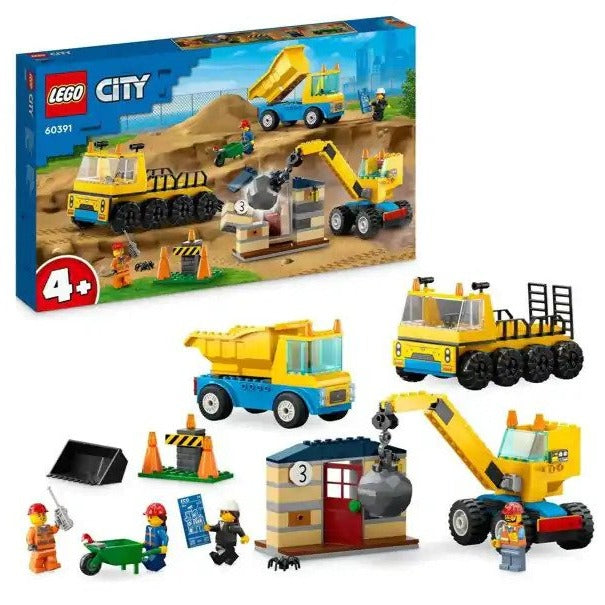 LEGO City Construction Trucks and Wrecking Ball Crane 60391