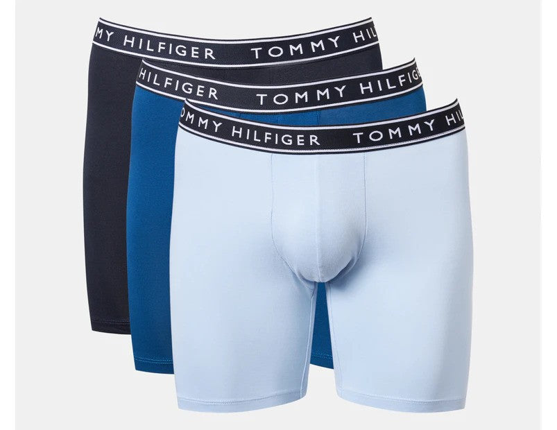 Tommy Hilfiger Men's Cotton Stretch Boxer Briefs 3-Pack - Blue Cloud/Deep Blue/Navy