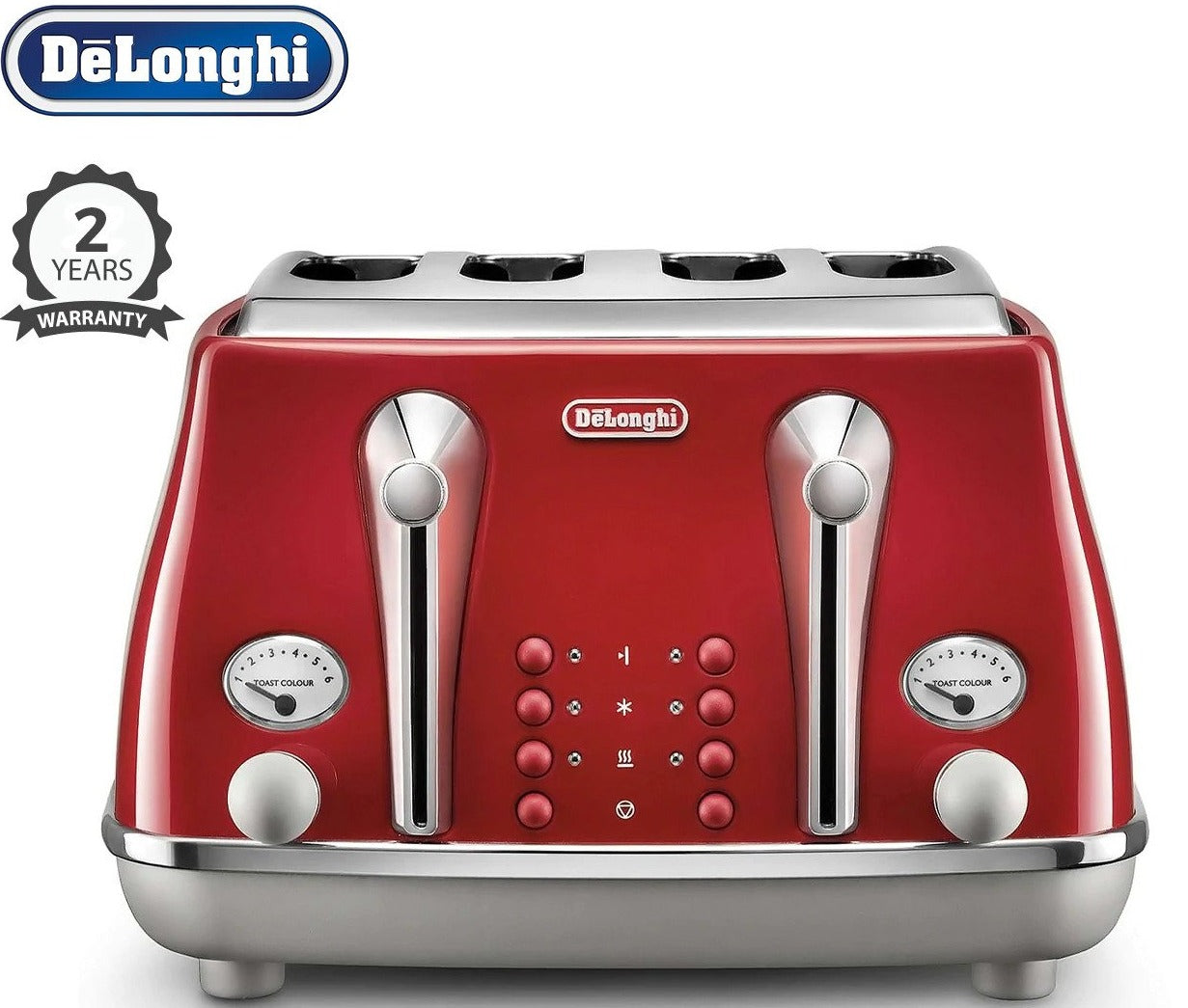 DéLonghi Icona Capitals 4-Slice Toaster - Red CTOC4003R