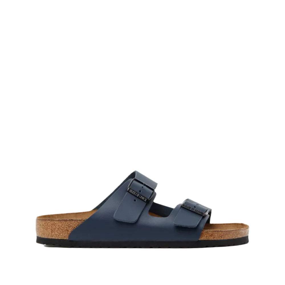 Birkenstock Unisex Regular Fit Arizona Smooth Leather Sandals - Blue