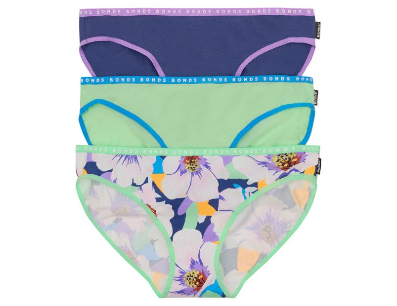 Bonds Women's Hipster Bikini Briefs 3-Pack - Team Floral/Fresh Lime/Stargaze