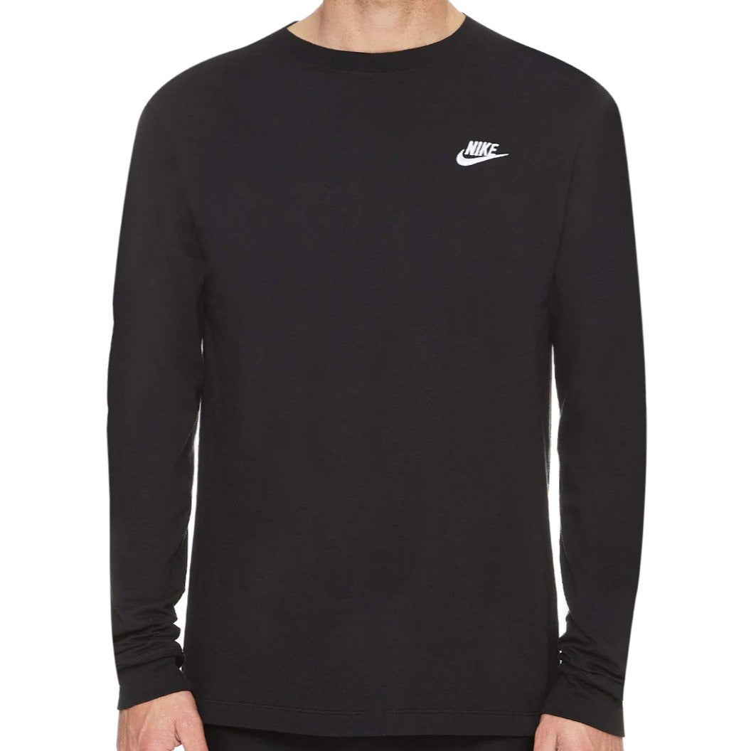 Nike Sportswear Men's Club Long Sleeve Tee / T-Shirt / Tshirt - Black