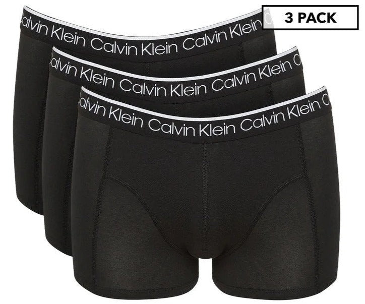 Calvin Klein Men's Cotton Stretch Trunks 3-Pack - Black/White