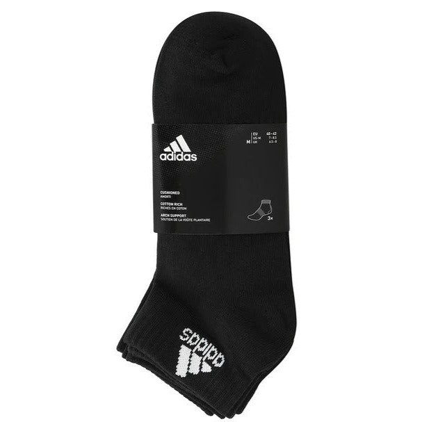 Adidas Men's Cushioned Ankle Socks 3-Pack - Black/White