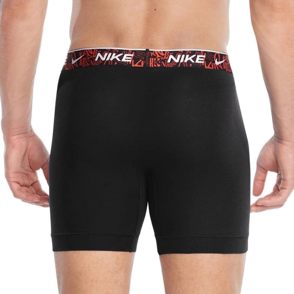 Nike Men's Everyday Cotton Stretch Boxer Briefs 3-Pack - Black, Picante, Aquarious